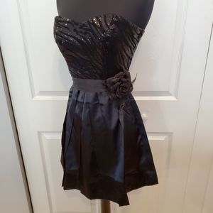 Black zebra sequin Dress Homecoming